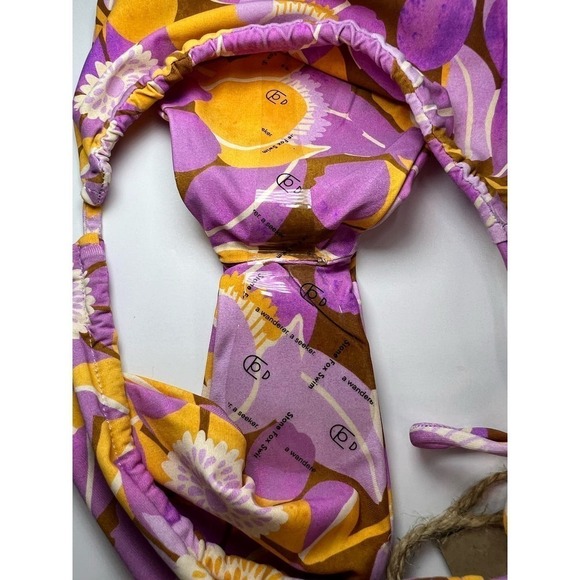 NWT Stone Fox Swim River Bikini Bottom, Adjustable, Side Tie, Floral, size Small - Picture 11 of 14